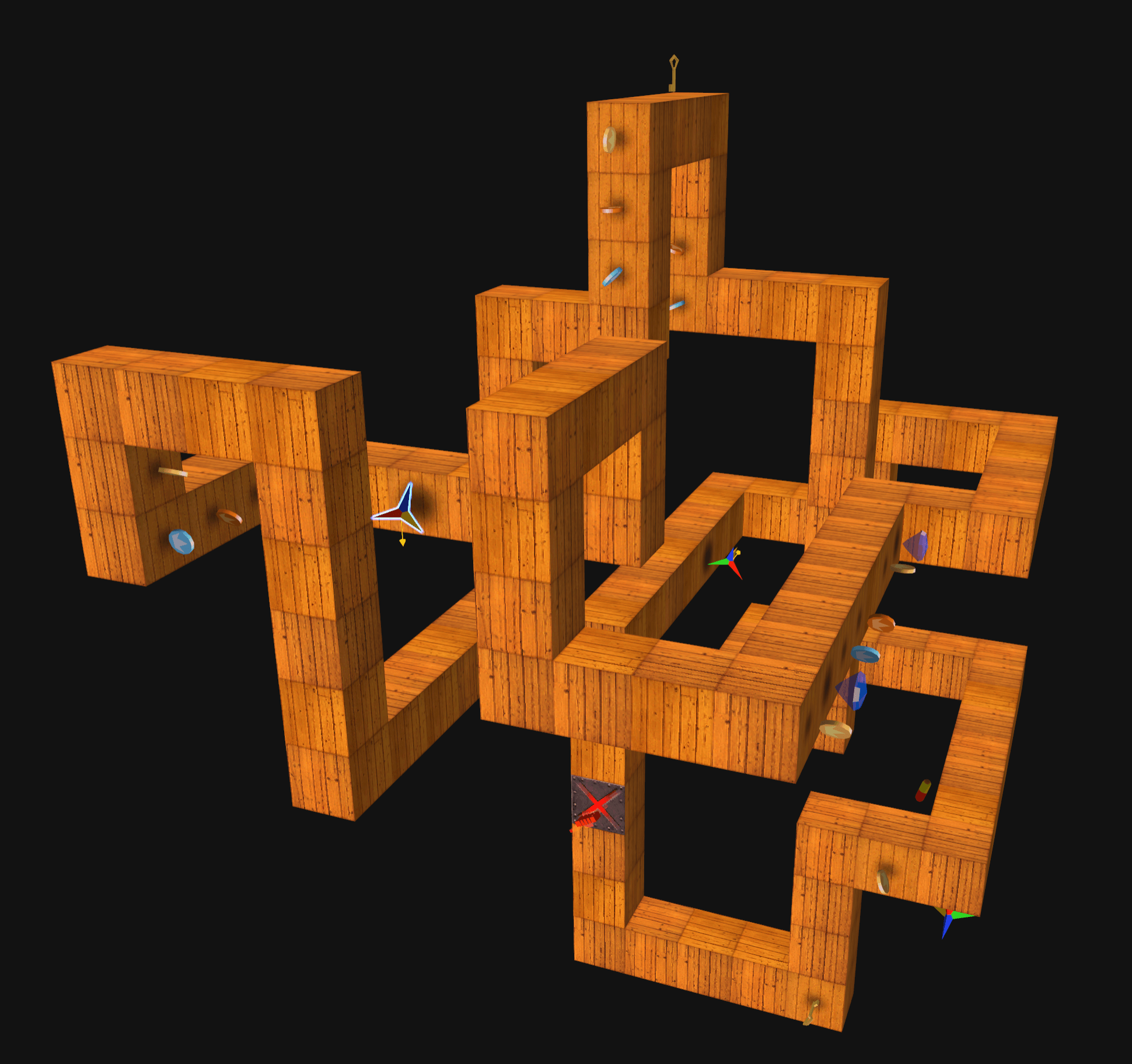 Screenshot of the level showing another slow moving star set to the wrong direction.